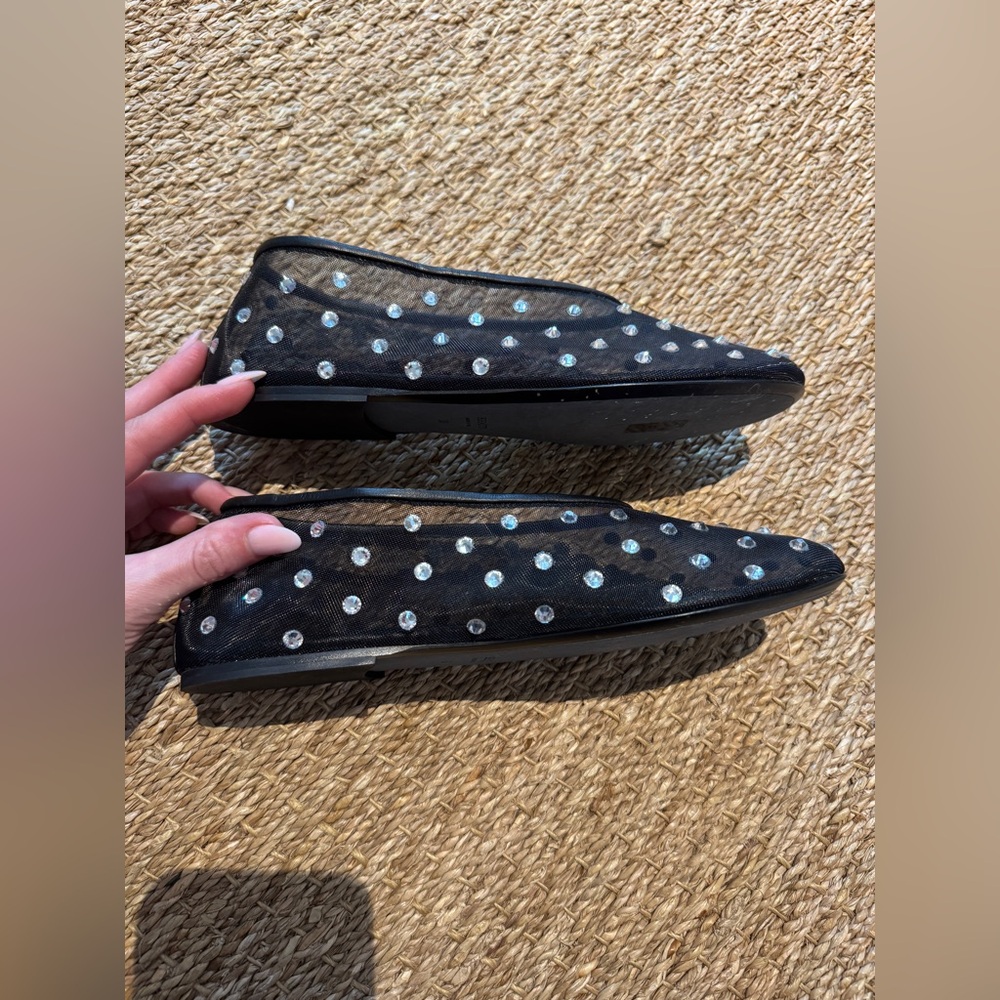 NWT Khaite Marcy Flats Black Mesh with Crystals 38 - Picture 10 of 14